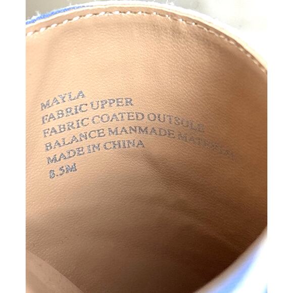 Crown & Ivy Women’s 8.5 Blue White Stripe Textile Slip On Loafer Mule Flats NEW - Picture 7 of 9